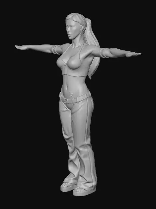 3D model for Character in Purple Outfit