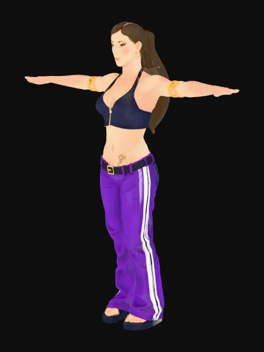 3D model for Character in Purple Outfit