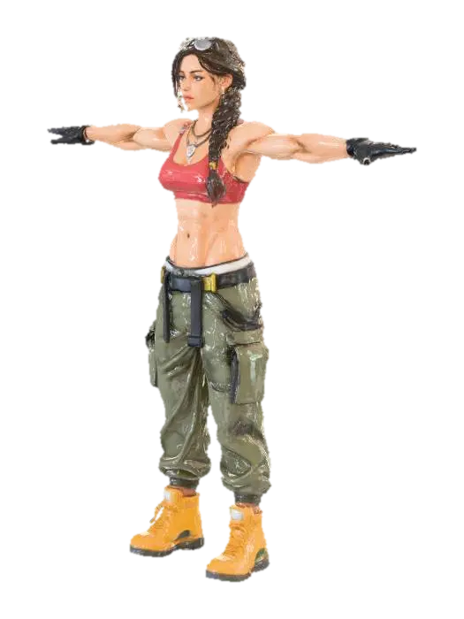 Modelo 3D de Warrior Stance - Action, gerado por IA