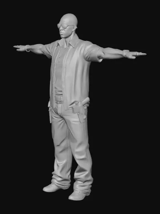 3D model for Hawaiian Vigilante (Remove Weapons)