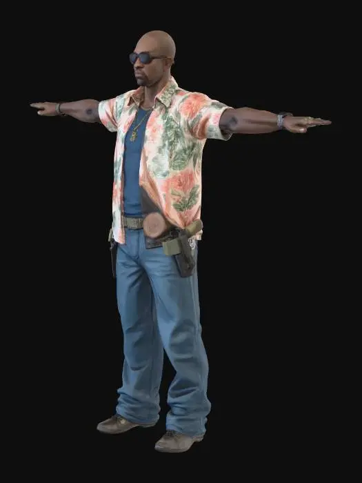 3D model for Hawaiian Vigilante (Remove Weapons)