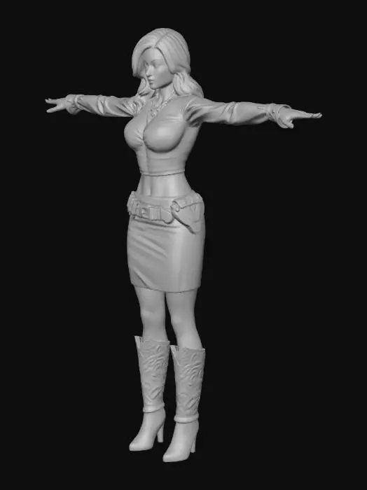 3D model for Mysterious Femme Fatale