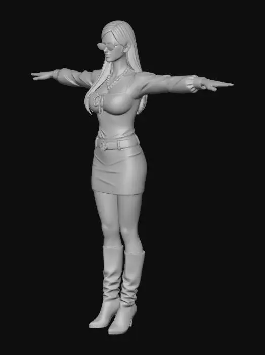 3D model for Illustration of a Stylish Woman in Sunglasses