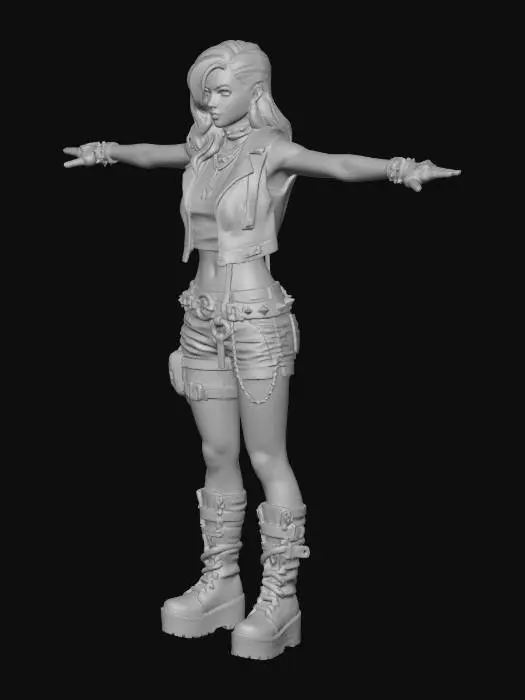 3D model for Goth Punk Female Thug