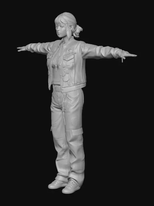 3D model for Biker Gang Girl