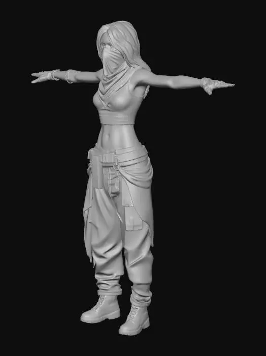 3D model for Masked bandit female