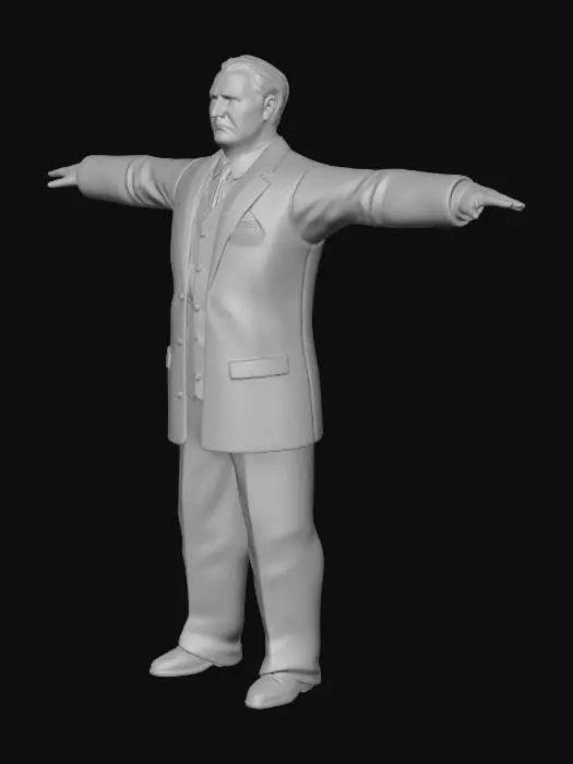 3D model for Suited Figure in Graffiti Alley