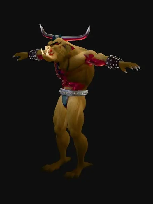 3D model for Crimson Horned Minotaur (Remove weapons from hands)