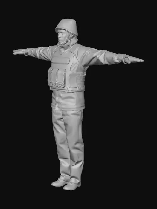 3D model for Lone Camouflage Soldier