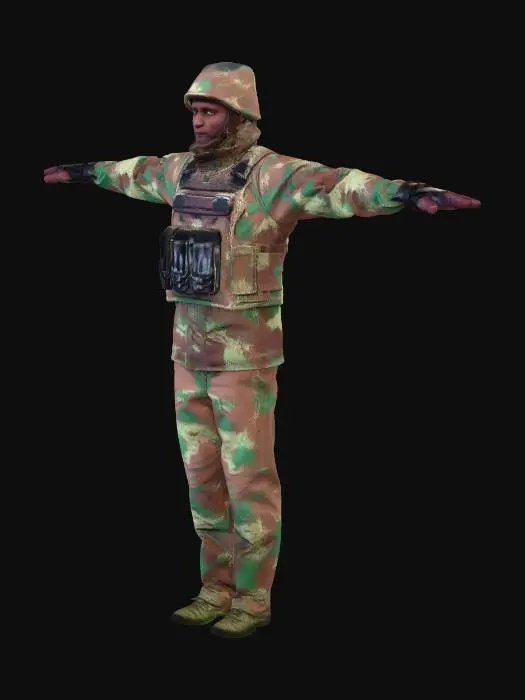 3D model for Lone Camouflage Soldier