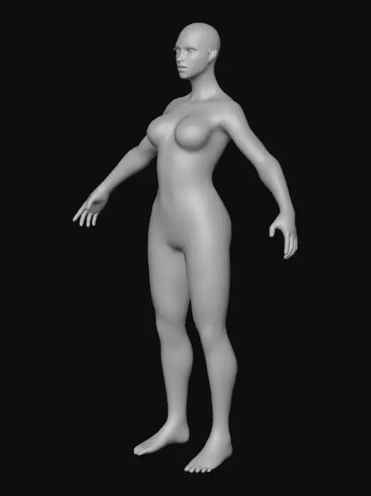 3D model for female_character_template