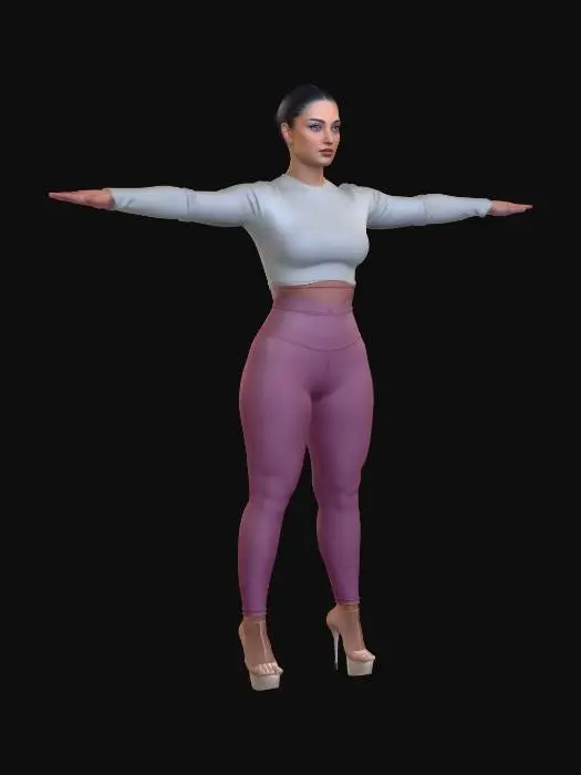 3D model for Effortless Pose in Mauve Leggings