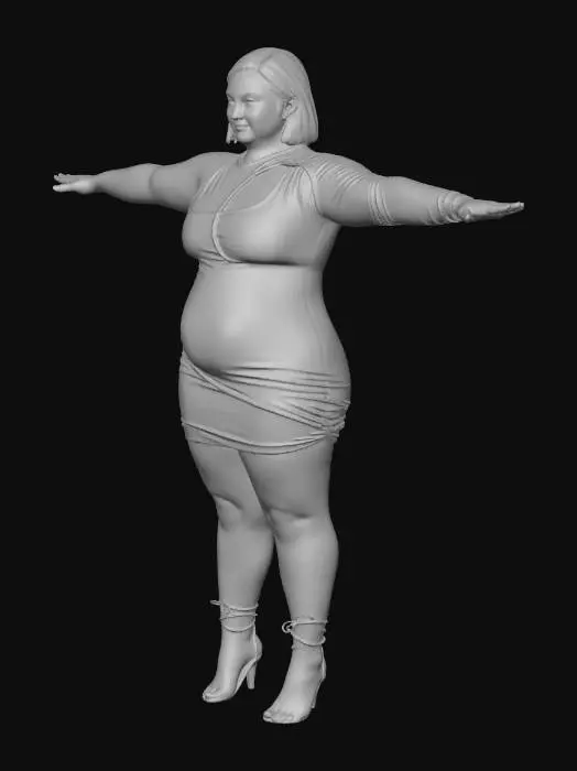 3D model for Bold in Black Sheer Dress