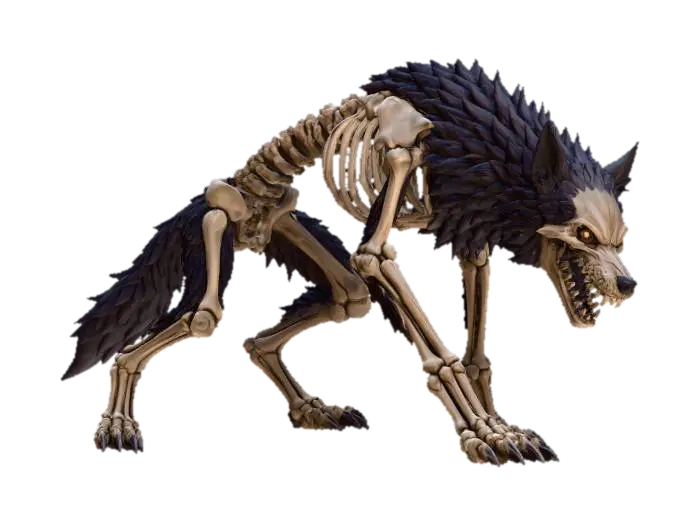 NecroWolf - Dndmonster 3D model, vytvořený pomocí AI