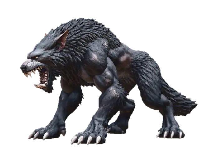 Feral Worg - Dndminifigure 3D model, vytvořený pomocí AI