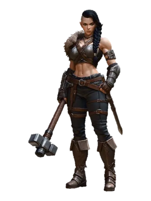 War Hammer Maiden - Player-3D-modell, genererad av AI
