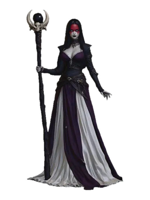 Crimson Enchantress of the Moonstaff - Dndminifigure 3D model, vytvořený pomocí AI
