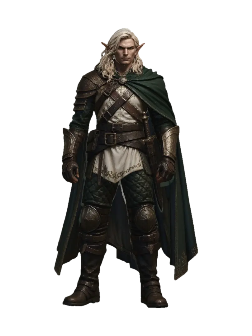 Emerald Knight of the Verdant Guard - Ranger model 3D, wygenerowany przez AI