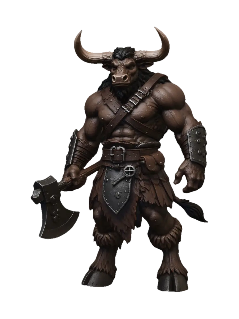 Horned Warlord of the Forge - Dndmonster 3D model, vytvořený pomocí AI