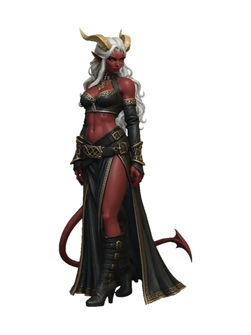 Crimson Horned Enchantress - Devil 3D model, vytvořený pomocí AI