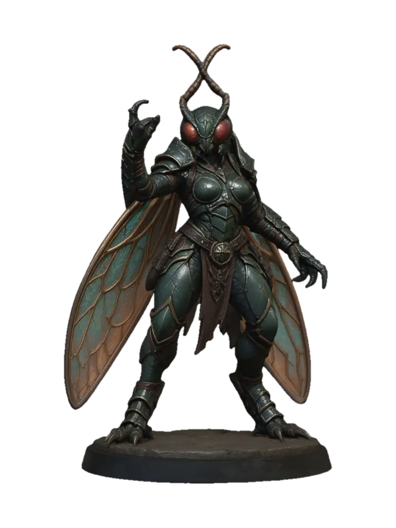 Emerald Wasp Knight - Dndminifigure 3D model, vytvořený pomocí AI