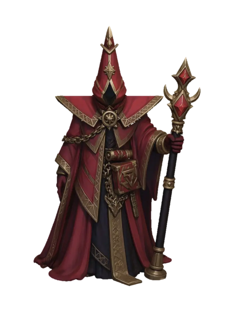 Crimson Archmage - Dndminifigure 3D model, vytvořený pomocí AI