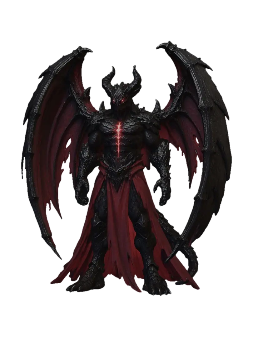 Crimson Wyrm of the Abyss - Dndboss 3D model, vytvořený pomocí AI