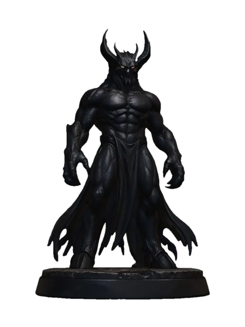 Obsidian Warlord - Dndboss 3D model, vytvořený pomocí AI