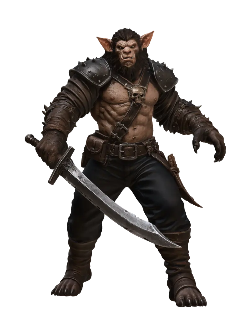 Skullsplitter Warlord - Dndminifigure 3D model, vytvořený pomocí AI