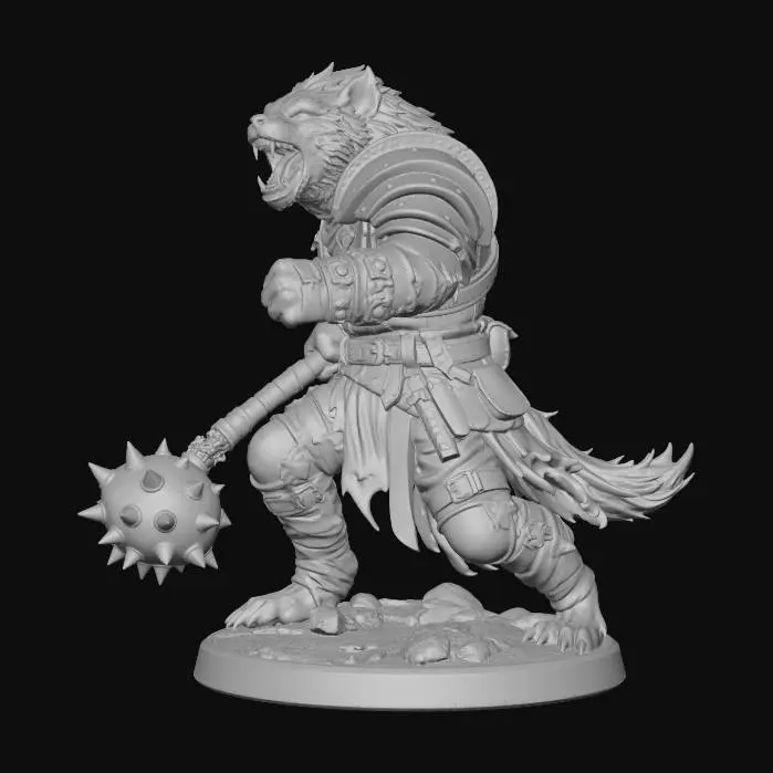 3D model for Gnoll Warrior with Mace