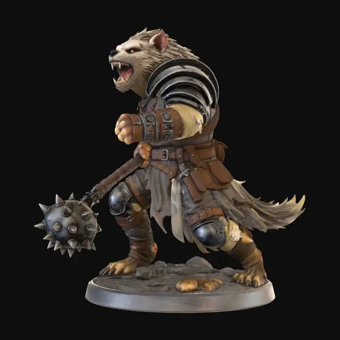 3D model for Gnoll Warrior with Mace