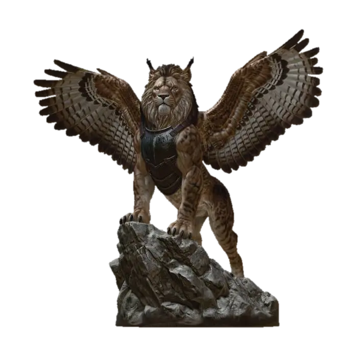 Sphinx of the Ironcrest - Dndminifigure 3D model, vytvořený pomocí AI