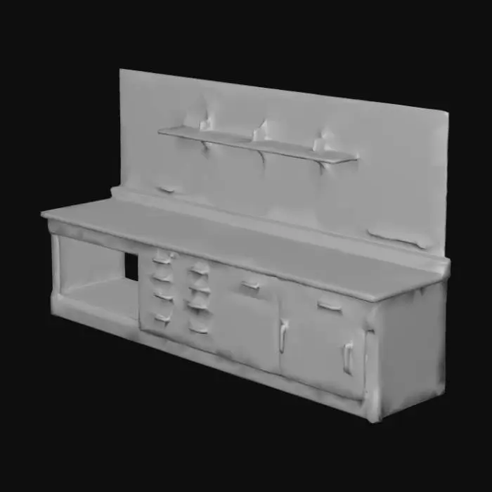 3D model for Wooden laboratory benches (worn, scratched surface)