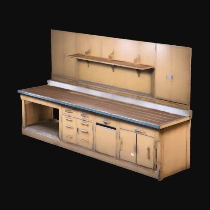 3D model for Wooden laboratory benches (worn, scratched surface)