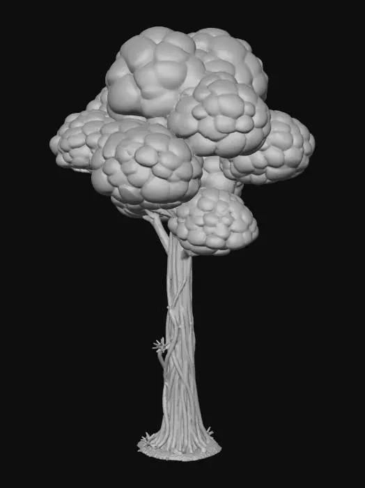 3D model for realism, stylized tree