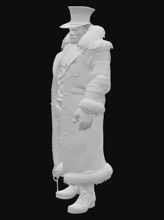 3D model for orc greenskin wearing a top hat