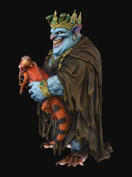 3D model for Troll King with Lizard