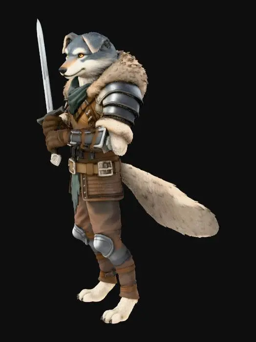 3D model for Warrior Wolf Paladin
