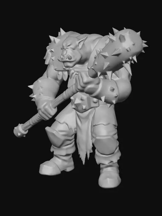3D model for Orc Warlord with a Spiked Mace