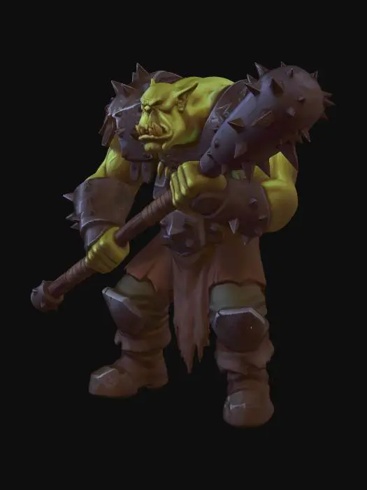 3D model for Orc Warlord with a Spiked Mace