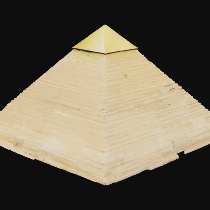 3D model for Die Prymadie von Gizeh, wie vor 5000 JAhren mit MArmor und einer Goldnen Kuppel