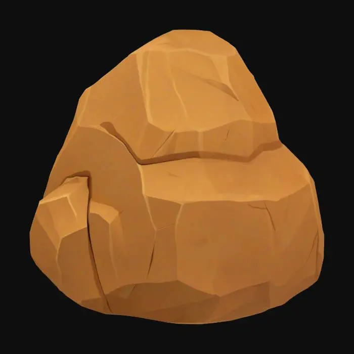 3D model for Boulder on Checkered Background