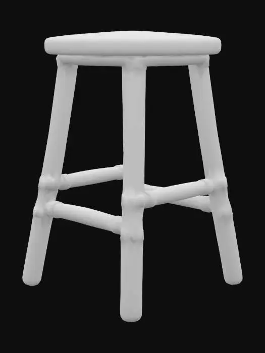 3D model for a bamboo bar stool with round seat and rope bindings, beach style, clean mesh, game ready asset, high resolution PBR textures, UV unwrapped, optimized for real-time rendering























