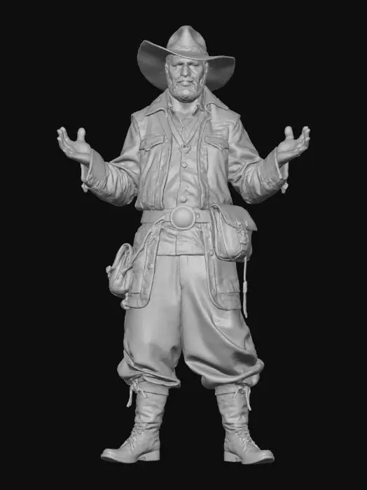 3D model for Wasteland Merchant
Realistic male trader in T-pose, Game Ready with PBR textures. Layered dusty coats, bags, belts with trinkets, goggles on forehead. Slightly smiling neutral expression, Fallout scavenger vibe.