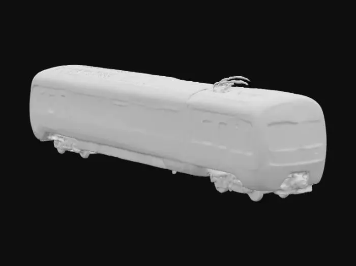 3D model for Метропоезд представляет собой вытянутую многосекционную конструкцию из прочного металла, часто окрашенную в глянцевые однотонные или двухцветные схемы. Его гладкая, слегка изогнутая поверхность отражает свет, а окна из толстого стекла расположены ровными рядами. Сочленения между вагонами покрыты гибкими гофрированными кожухами из резины или композитного материала. Внешняя текстура корпуса гладкая, местами могут быть видны заклепки или панели.