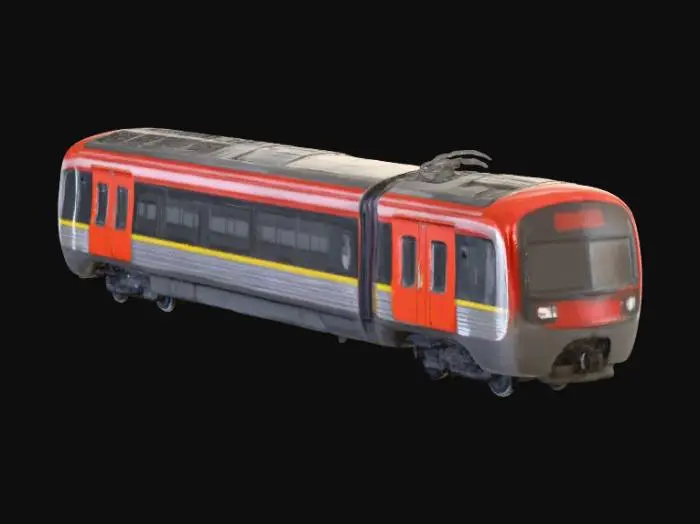 3D model for Метропоезд представляет собой вытянутую многосекционную конструкцию из прочного металла, часто окрашенную в глянцевые однотонные или двухцветные схемы. Его гладкая, слегка изогнутая поверхность отражает свет, а окна из толстого стекла расположены ровными рядами. Сочленения между вагонами покрыты гибкими гофрированными кожухами из резины или композитного материала. Внешняя текстура корпуса гладкая, местами могут быть видны заклепки или панели.