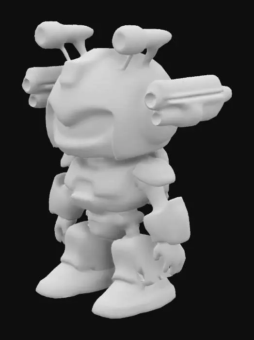 3D model for A small and cute but armed to the teeth robot