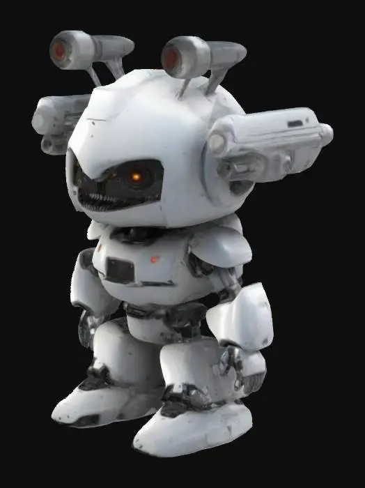 3D model for A small and cute but armed to the teeth robot
