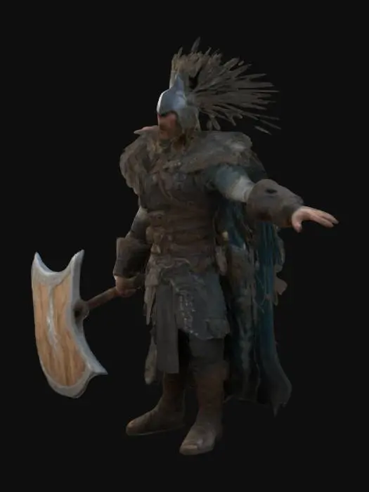 3D model for assassins creed valhalla. eivor karakteri. vahşi görünüm, saldırı pozisyonu. , Ortaçağ, Son Derece Detaylı, Ultra Gerçekçi, Savaş Pozu