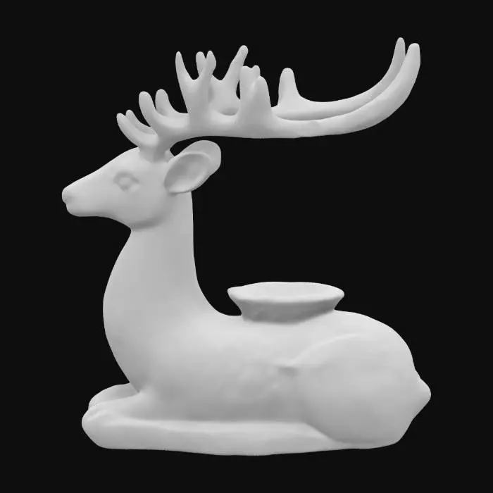 3D model for Bir mumluk. Zarif bir geyik şeklinde. Ultra detaylı. Realistik. , Stilize edilmiş, Seramik, Son Derece Detaylı, Ultra Gerçekçi, Oturma, 